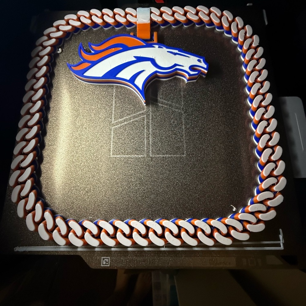 NFL Broncos Blue and Orange Chain Necklace - Picture 2 of 3